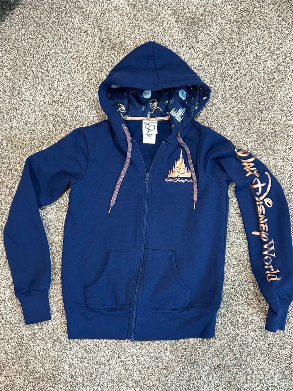 Disney World Women’s Navy Zip-Up Hoodie XS